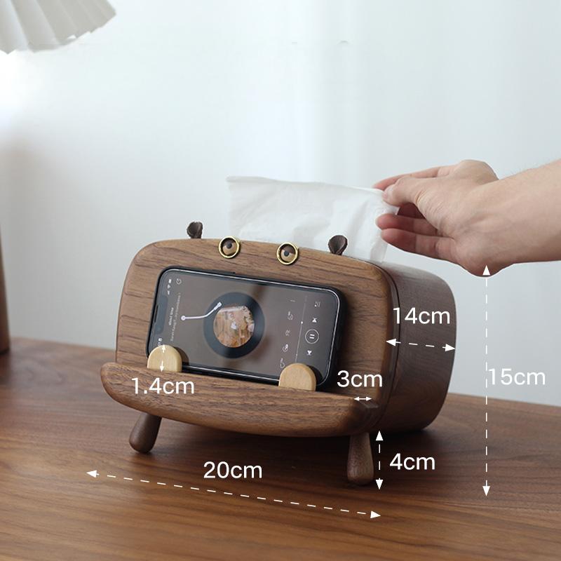 Creative Desktop Solid Wooden Tissue Box