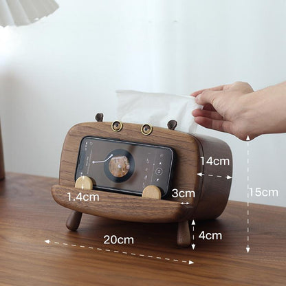 Creative Desktop Solid Wooden Tissue Box