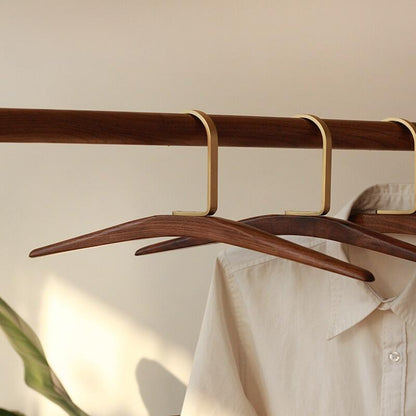 Black Walnut Solid Brass Clothes Support