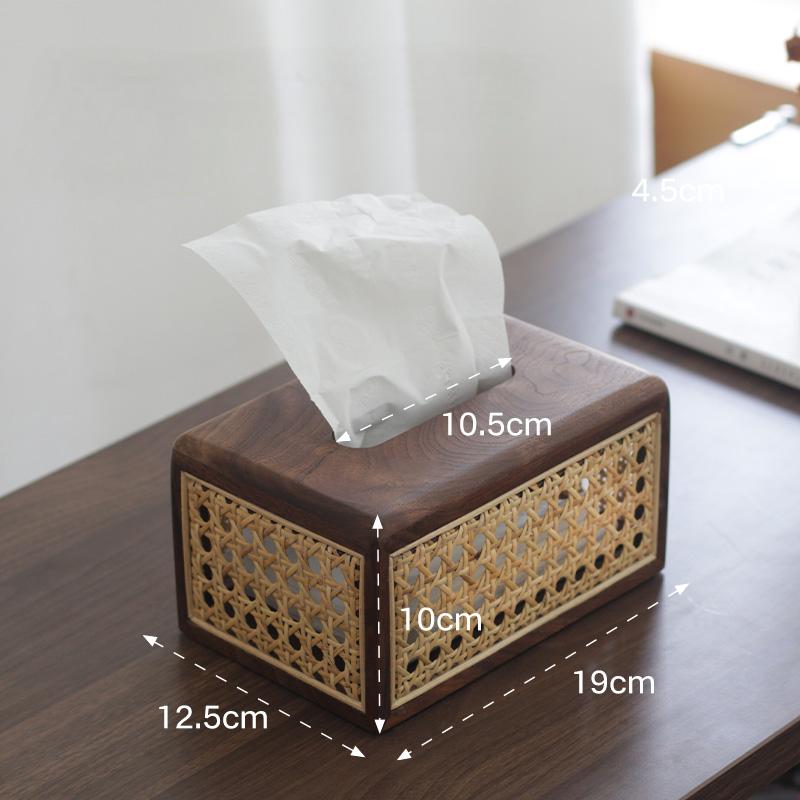 Octagonal Rattan Tissue Box