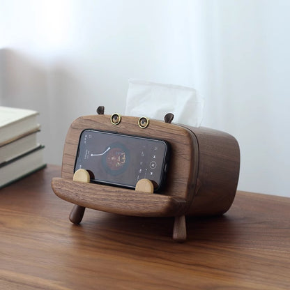 Creative Desktop Solid Wooden Tissue Box