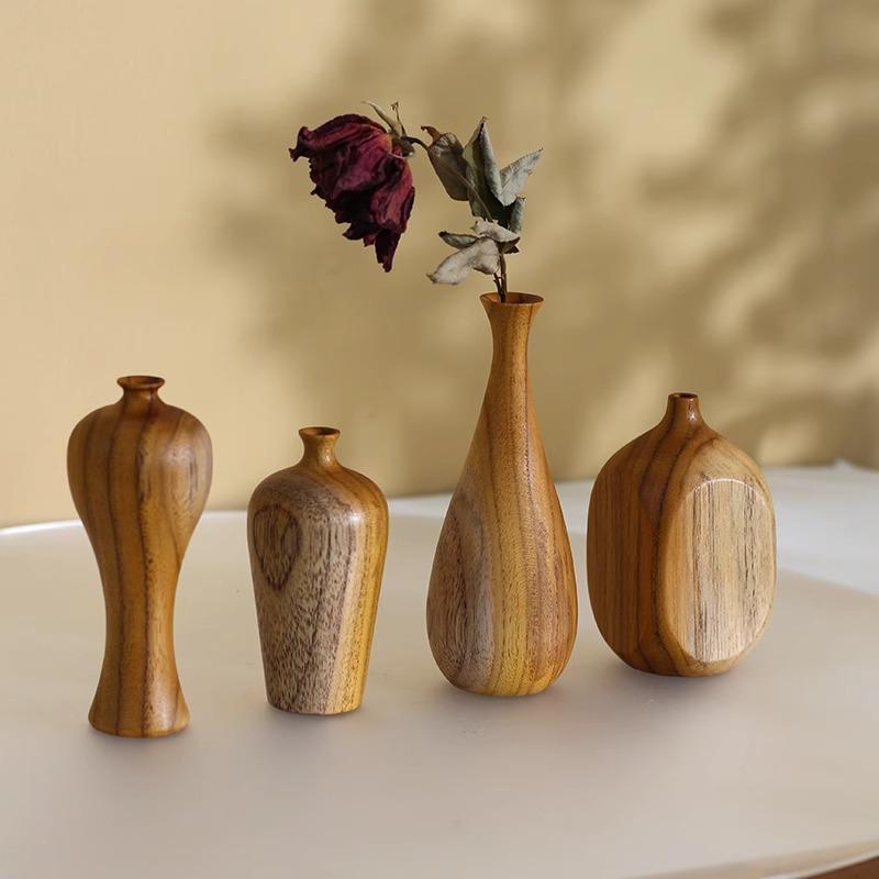 Wooden Geometric Flower Arrangement