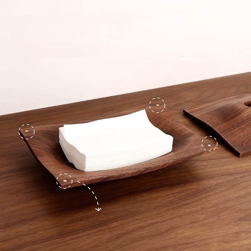 Hills Solid Wooden Desktop Tissue Box