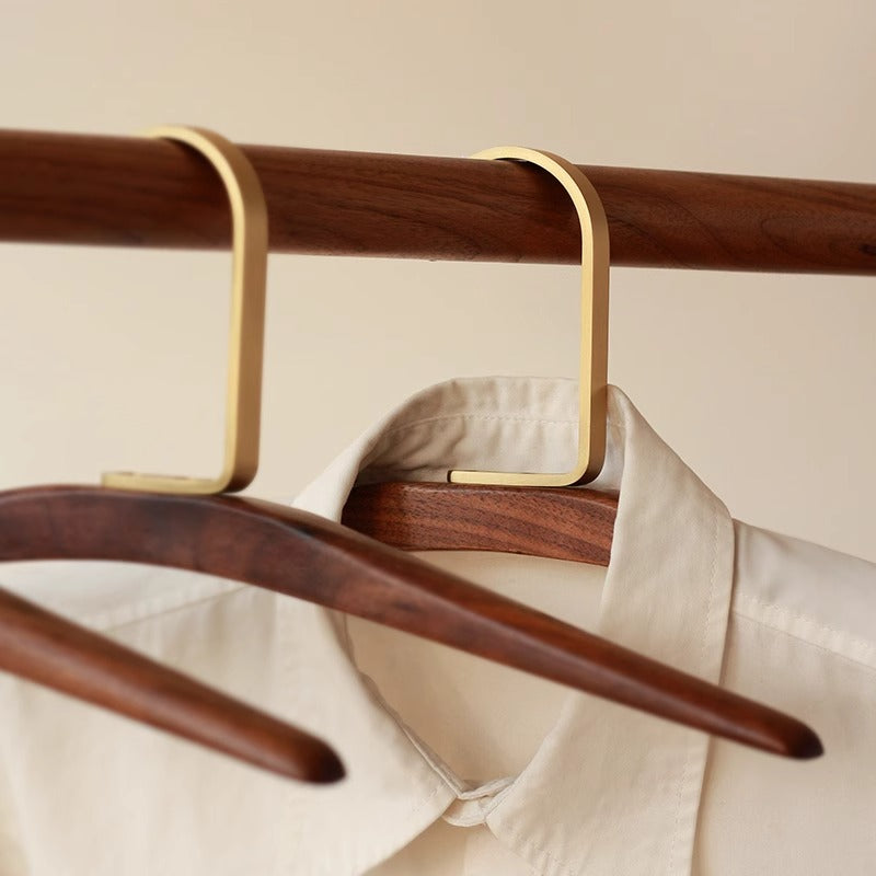 Black Walnut Solid Brass Clothes Support