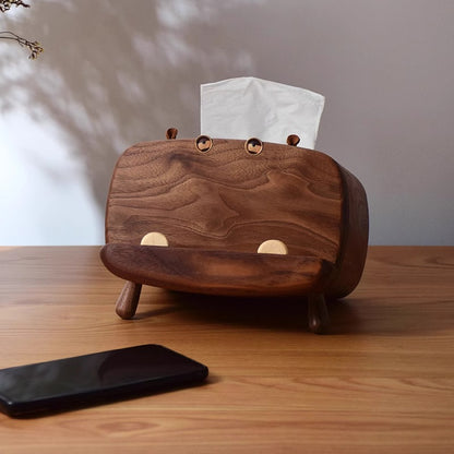 Creative Desktop Solid Wooden Tissue Box