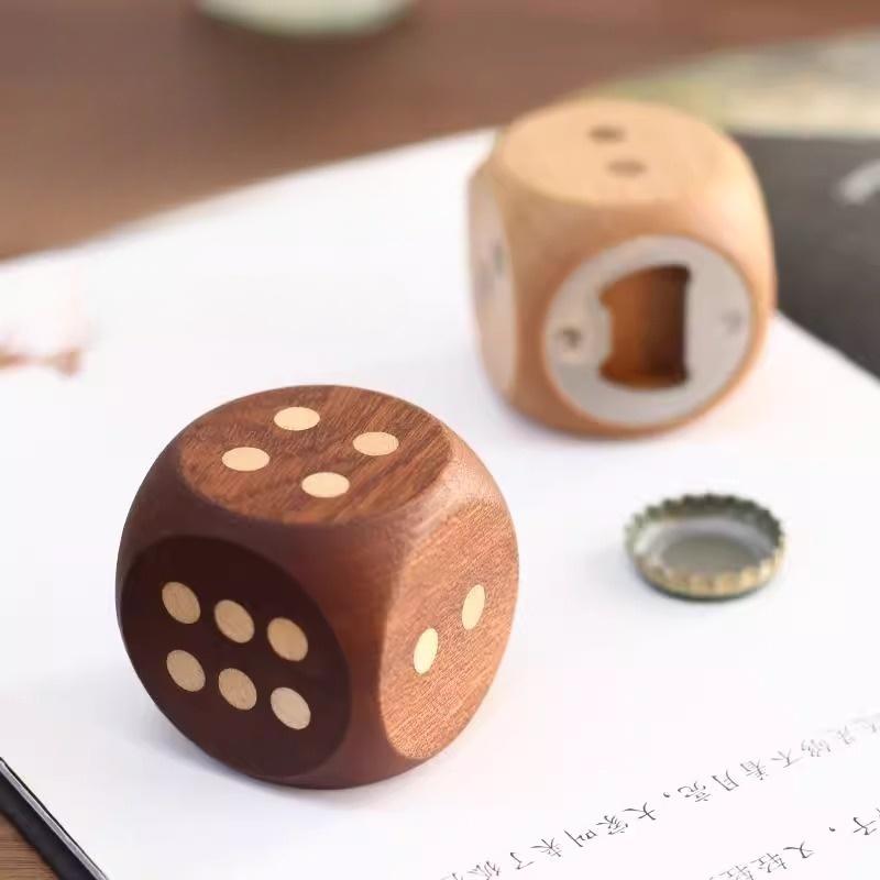 Wooden Dice Bottle Opener