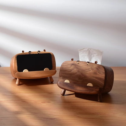 Creative Desktop Solid Wooden Tissue Box